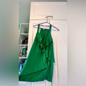 Kelly green ruffled tank top